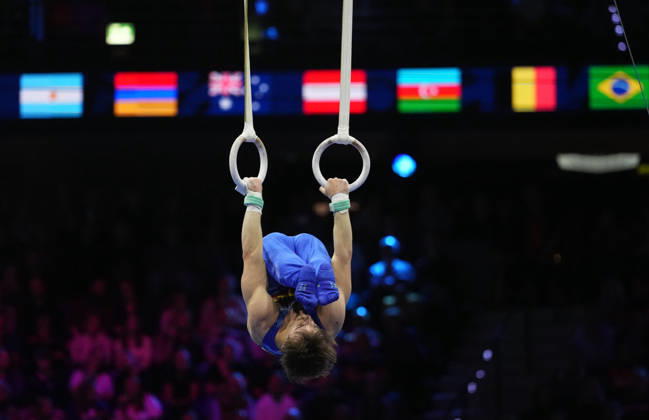 Glen Cuyle (Belgium) at Still Rings, during Artistic Gymnastic, Day 8 World Championship, WM, Weltmeisterschaft at Ahoy, Rotterdam, Netherlands on October 24, 2026. DeFodi Images. -