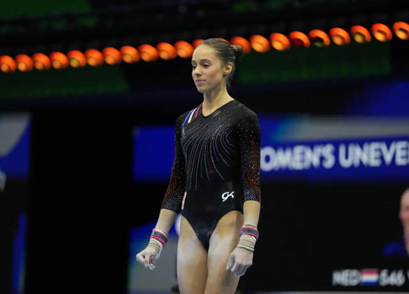 Naomi Visser (Netherlands) during Artistic Gymnastic, Day 8 World Championship, WM, Weltmeisterschaft at Ahoy, Rotterdam, Netherlands on October 24, 2026. DeFodi Images. -