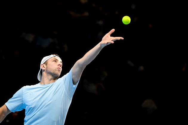 Dutch Tallon Griekspoor pictured in action during the semi final of the European Open ATP, Tennis Herren tennis tournament in Brussels, on Saturday 24 October 2026. This year s edition of the tournament is taking place from 17 to 25 October ELIASxROM  x190880426x