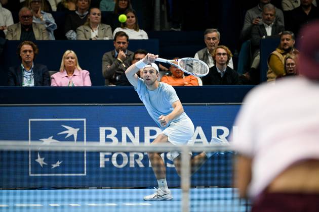Dutch Tallon Griekspoor pictured in action during the semi final of the European Open ATP, Tennis Herren tennis tournament in Brussels, on Saturday 24 October 2026. This year s edition of the tournament is taking place from 17 to 25 October ELIASxROM  x190885286x