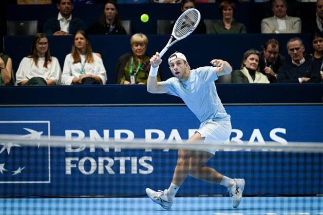 Dutch Tallon Griekspoor pictured in action during the semi final of the European Open ATP, Tennis Herren tennis tournament in Brussels, on Saturday 24 October 2026. This year s edition of the tournament is taking place from 17 to 25 October ELIASxROM  x190885355x