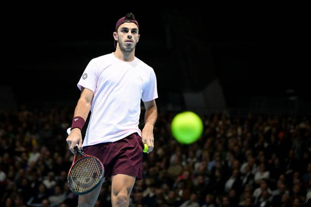 Argentinian Francisco Cerundolo pictured during the semi final of the European Open ATP, Tennis Herren tennis tournament in Brussels, on Saturday 24 October 2026. This year s edition of the tournament is taking place from 17 to 25 October ELIASxROM  x190885957x