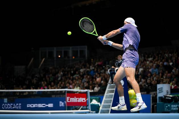 German Jan-Lennard Struff pictured in action during the semi final of the European Open ATP, Tennis Herren tennis tournament in Brussels, on Saturday 24 October 2026. This year s edition of the tournament is taking place from 17 to 25 October ELIASxROM  x190904005x