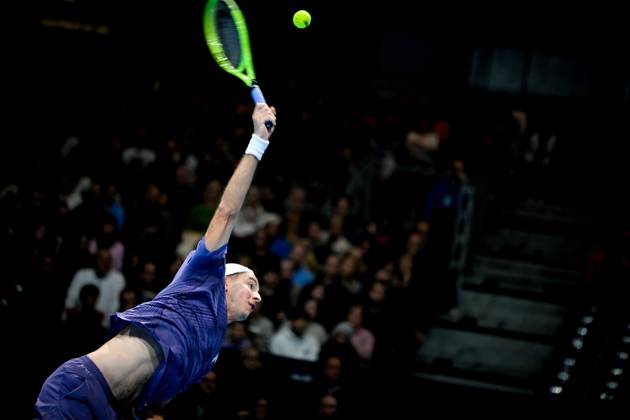 German Jan-Lennard Struff pictured in action during the semi final of the European Open ATP, Tennis Herren tennis tournament in Brussels, on Saturday 24 October 2026. This year s edition of the tournament is taking place from 17 to 25 October ELIASxROM  x190905885x