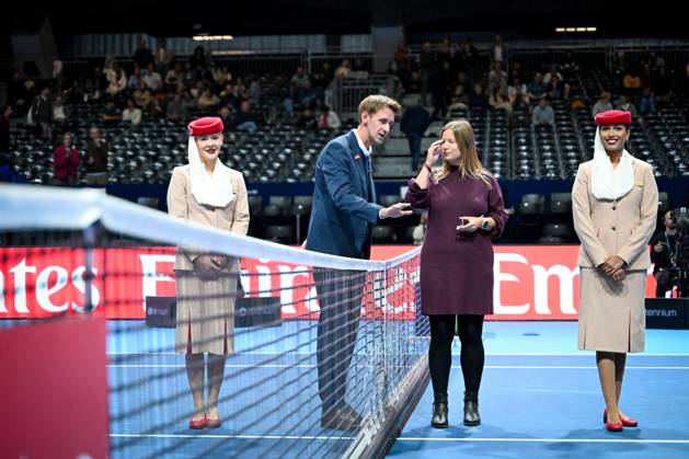 Coin toss before the semi final between Fils and Struff of the European Open ATP, Tennis Herren tennis tournament in Brussels, on Saturday 24 October 2026. This year s edition of the tournament is taking place from 17 to 25 October ELIASxROM  x190911355x