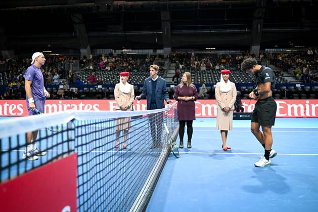 Coin toss before the semi final between Fils and Struff of the European Open ATP, Tennis Herren tennis tournament in Brussels, on Saturday 24 October 2026. This year s edition of the tournament is taking place from 17 to 25 October ELIASxROM  x190911396x