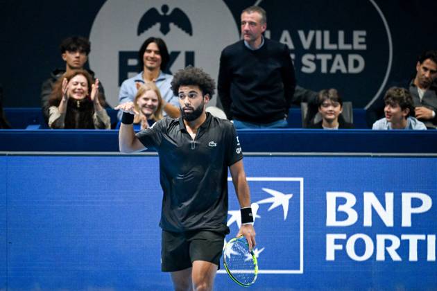 French Arthur Fils pictured during the semi final of the European Open ATP, Tennis Herren tennis tournament in Brussels, on Saturday 24 October 2026. This year s edition of the tournament is taking place from 17 to 25 October ELIASxROM  x190912711x