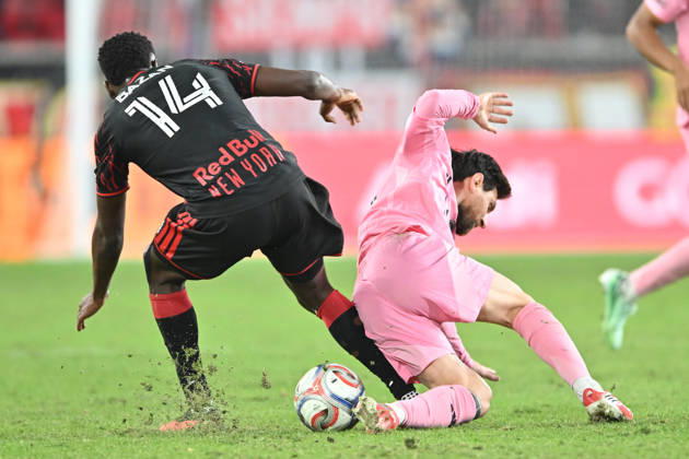 October 24, 2026, Harrison, New Jersey, United States of America: Harrison, New Jersey United States of America. 24 Oct, 2026. New York Red Bulls defender JULIAN BAZAN (14) and Inter Miami CF forward LIONEL MESSI (10) in action at Sports Illustrated Stadium New York Red Bulls defeat Inter Miami CF 2 to 0. Credit: , Jr. Zuma Press Harrison United States of America - ZUMAa301 20261024_aaf_a301_028 Copyright: xBrooksxVonxArxx
