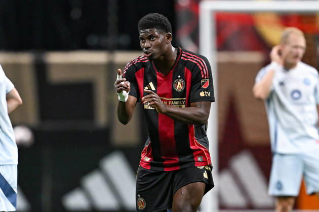 ATLANTA, GA - OCTOBER 24: Breel Embolo 36 of Atlanta reacts during the MLS, Fussball Herren, USA match between Chicago Fire FC and Atlanta United FC on October 24th, 2026 at Mercedes-Benz Stadium in Atlanta, GA.(Photo by Rich von Biberstein Icon Sportswire) SOCCER: OCT 24 MLS Atlanta United vs Chicago Fire FC EDITORIAL USE ONLY Icon261024032