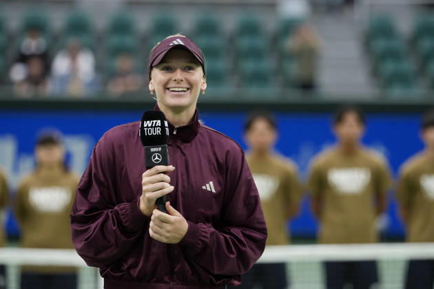 WTA, Tennis Damen Kinoshita Group Japan Open - Day 7 Ashlyn Krueger of the United States speaks after her singles final loss to Katerina Siniakova of the Czech Republic at the 2026 Kinoshita Group Japan Open Women s tennis tournament at Utsubo Tennis Center in Osaka, Japan, on October 25, 2026. Osaka Japan  Copyright: xOwenxHammondx originalFilename:hammond-2026kino261025_np0G2.jpg