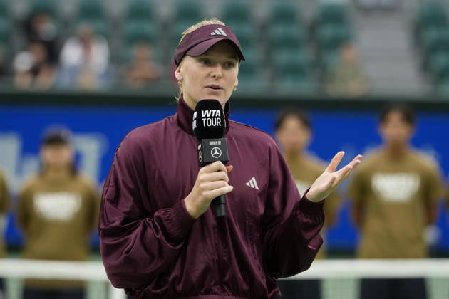 WTA, Tennis Damen Kinoshita Group Japan Open - Day 7 Ashlyn Krueger of the United States speaks after her singles final loss to Katerina Siniakova of the Czech Republic at the 2026 Kinoshita Group Japan Open Women s tennis tournament at Utsubo Tennis Center in Osaka, Japan, on October 25, 2026. Osaka Japan  Copyright: xOwenxHammondx originalFilename:hammond-2026kino261025_npe93.jpg