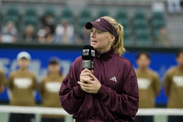 WTA, Tennis Damen Kinoshita Group Japan Open - Day 7 Ashlyn Krueger of the United States speaks after her singles final loss to Katerina Siniakova of the Czech Republic at the 2026 Kinoshita Group Japan Open Women s tennis tournament at Utsubo Tennis Center in Osaka, Japan, on October 25, 2026. Osaka Japan  Copyright: xOwenxHammondx originalFilename:hammond-2026kino261025_npeRN.jpg