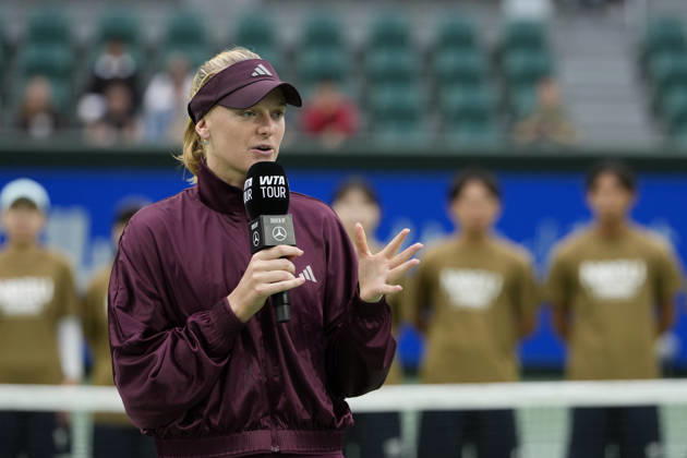 WTA, Tennis Damen Kinoshita Group Japan Open - Day 7 Ashlyn Krueger of the United States speaks after her singles final loss to Katerina Siniakova of the Czech Republic at the 2026 Kinoshita Group Japan Open Women s tennis tournament at Utsubo Tennis Center in Osaka, Japan, on October 25, 2026. Osaka Japan  Copyright: xOwenxHammondx originalFilename:hammond-2026kino261025_nphAZ.jpg