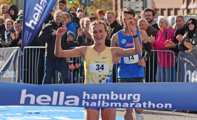 32. Hella Halbmarathon in Hamburg: Mia Jurenka (VfL Sindelfingen) war schnellste Deutsche.