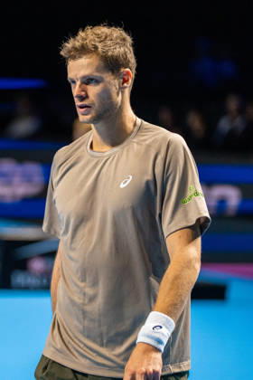 BASEL, SWITZERLAND - OCTOBER 25: Yannick Hanfmann of Germany during the Swiss Indoors Basel Day 2 at St. Jakobshalle on October 25, 2026 in Basel, Switzerland. Copyright: xJustPictures.ch PascalxvonxBürenx jp-en-EuSpIm-Pavo_Fotografie-05000