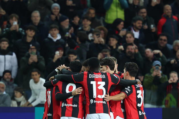 Christian Pulisic of AC Milan celebrates with team mates after scoring the goal of 0-1 during the Serie A 2026 2027 football match between Udinese Calcio and AC Milan at Friuli Bluenergy stadium in Udine (Italy), October 25th, 2026. CesarexPurini
