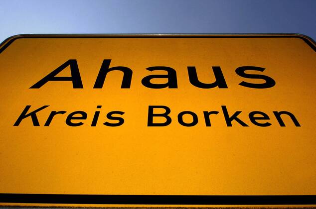 Ortseingangsschild Stadt Ahaus Kreis Borken