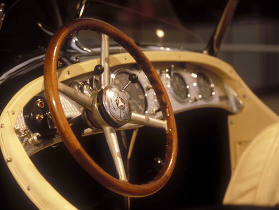 Cockpit eines Mercedes Benz SSK Trossi (Baujahr 1930)
