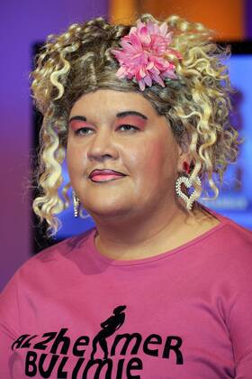 Comedian Cindy aus Marzahn (GER) anlässlich der Sat1-Fernsehshow - Wer zuletzt lacht - in Berlin