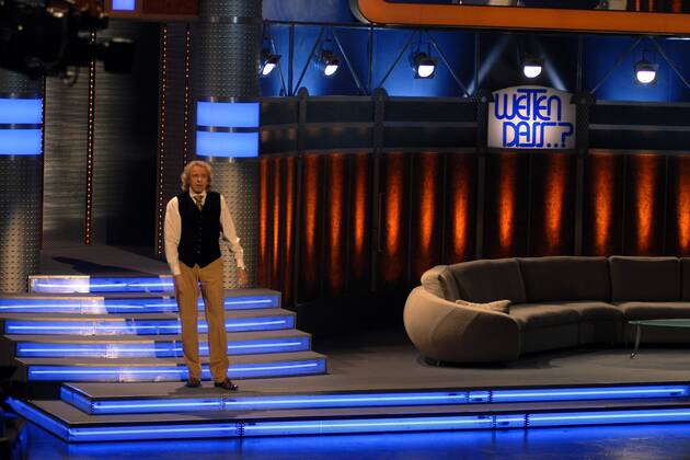 Moderator Thomas Gottschalk während der ZDF-Fernsehshow - Wetten dass..? - in Salzburg