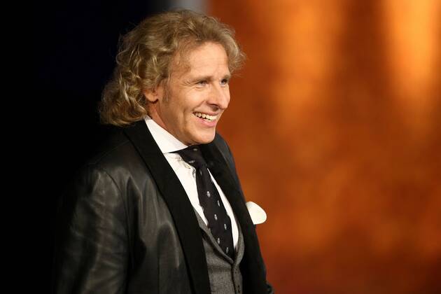 Moderator Thomas Gottschalk während der ZDF-Fernsehshow - Wetten, dass...? - in Halle