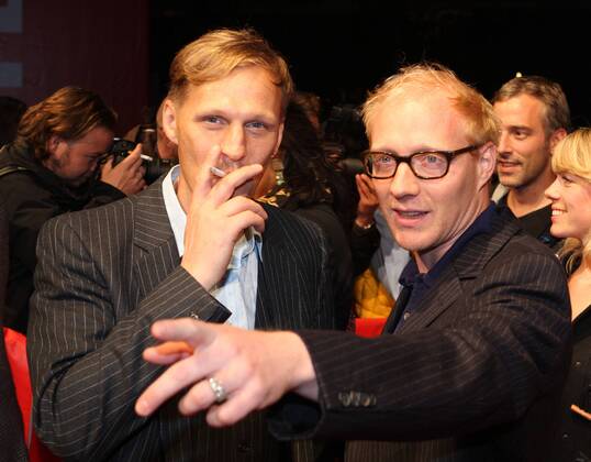 Schauspieler Simon Schwarz (re.) und Georg Friedrich auf dem Filmfest in Hamburg