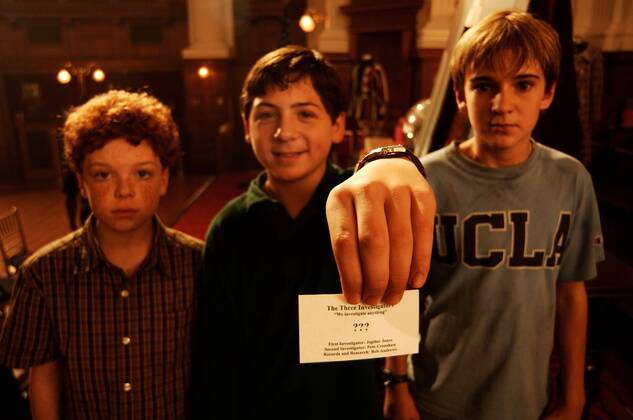 Die drei ??? - Das Geheimnis der Geisterinsel D 2007 Von links nach rechts: Die DREI ??? Bob Andrews (CAMERON MONAGHAN), Peter Shaw (NICK PRICE) und Justus Jonas (CHANCELLOR MILLER) lösen jeden Fall UnitedArchives98915