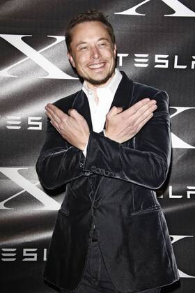 Weltweites Debut des Tesla Elektroautos Model X in Hawthorne, Los Angeles, Kalifornien Elon Musk