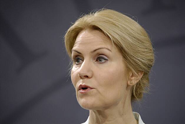Pressekonferenz von Ministerpräsidentin Helle Thorning-Schmidt in Kopenhagen, Dänemark