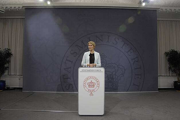 Pressekonferenz von Ministerpräsidentin Helle Thorning-Schmidt in Kopenhagen, Dänemark