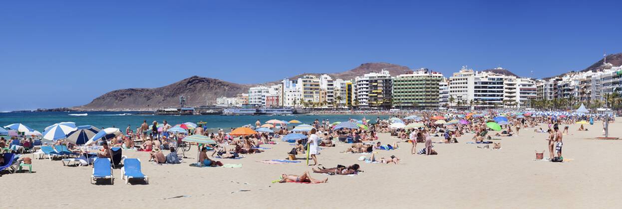 Strand Playa de las Canteras, Las Palmas, Gran Canaria, Kanarische Inseln, Spanien, Europa iblmal03871733