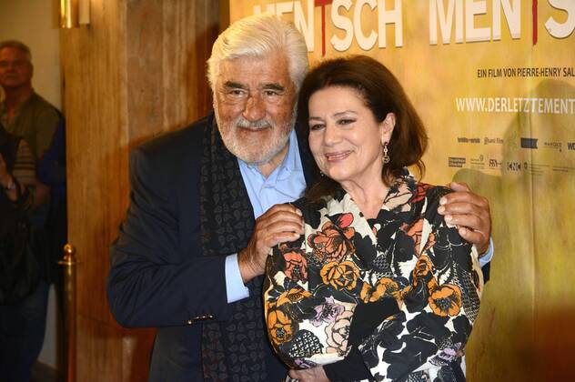Mario Adorf und Hannelore Elsner bei der Deutschlandpremiere des Kinofilms Der letzte Mensch in der Lichtburg. Essen, 30.04.2014