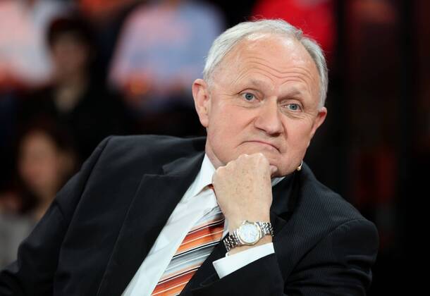Josef Kraus (Präsident des Deutschen Lehrerverbandes (DL)) in der ARD-Talkshow GÜNTHER JAUCH am 18.05.2014 in Berlin Thema der Sendung: Mit Down-Syndrom aufs Gymnasium - freie Schulwahl für behinderte Kinder?
