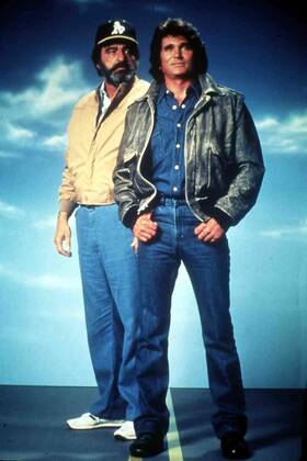 Victor French, Michael Landon Engel Jonathan Smith (Michael Landon) und sein irdischer Beistand Mark Gordon (Victor French). 1988 UnitedArchives01355406