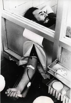 June 12, 1970 - Havana, Cuba - FIDEL ALEJANDRO CASTRO RUIZ (born August 13, 1926) has been the ruler of Cuba since 1959. In the years that followed he oversaw the transformation of Cuba into the first Communist state in the Western Hemisphere. PICTURED: Major Castro giving blood. Havana Cuba  - ZUMAk09
