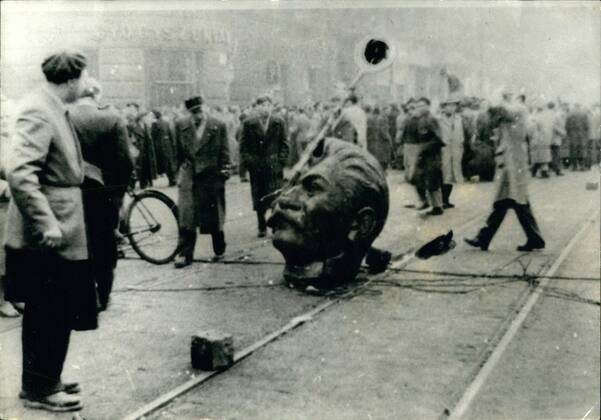 Apr. 18, 2012 - Head of Stalin Statue in Budapest  - ZUMAk09