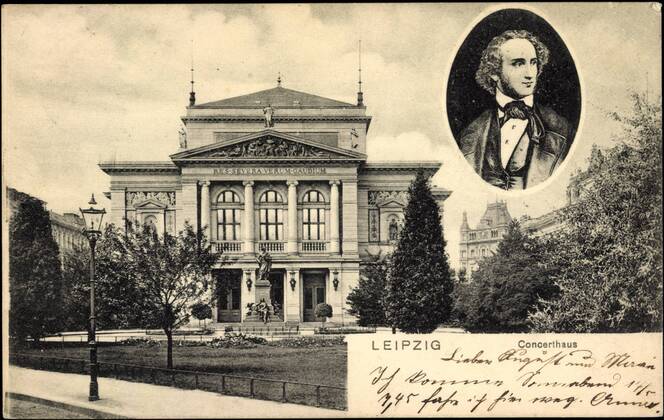 Leipzig, Konzerthaus, Front, Mendelssohn Bartholdy