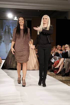 Tatjana Prijmak und Sarah Knappik bei der Tatjana Prijmak Fashion Show im Rahmen der Fashion Week Berlin Autumn Winter 2015. Berlin, 20.01.2015 Foto:xM.xGolejewskix xFuturexImage