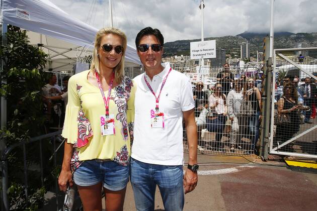 Motorsports: FIA Formula One World Championship 2015, Grand Prix of Monaco Motorsports: FIA Formula One World Championship 2015, Grand Prix of Monaco, Maria Höfl-Riesch and Marcus Höfl HOCHxZWEI