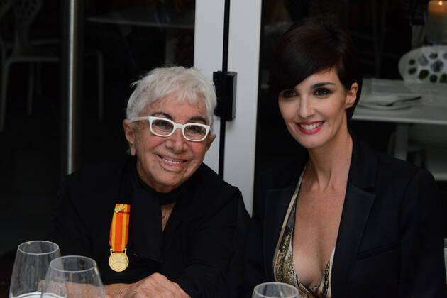 72nd Venice Film Festival, Starlight Cinema Awards. Pictured: Lina Wertmuller, Paz Vega  SimonexComi Venezia2015