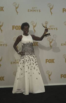 Sept. 20, 2015 - Los Angeles, CALIFORNIA, UNITED STATES OF AMERICA - Actress Viola Davis, winner of Outstanding Lead Actress in a Drama Series for How to Get Away With Murder, poses in the press room at the 67th Annual Primetime Emmy Awards at Microsoft Theater on September 20, 2015 in Los Angeles, California..ARMANDO ARORIZO Los Angeles UNITED STATES OF AMERICA - ZUMAa60_