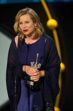 Emily Watson receives from the hands of Jose Luis Rebordinos, director of the festival, the Donostia Award in the 63th San Sebastian Film Festival on September 25, 2015 Cordon Press Emily Watson receives the Donostia Award _63th San Sebastian Film Festival  Emily Watson receives the Donostia Award _63th San Sebastian Fi