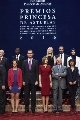 Oct. 23, 2015 - Oviedo, Principado de Asturias, Spain - King Felipe VI of Spain, Queen Letizia of Spain attended an audience with Princesa de Asturias Awards 2015 winners at the Reconquista Hotel on October 23, 2015 in Oviedo, Spain. Oviedo Spain  - ZUMAg15_