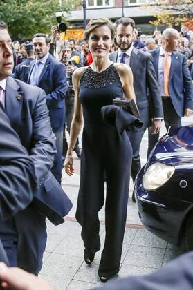 Königin Letizia von Spanien bei einer Pressekonferenz anlässlich des verliehenen Princess of Asturias of Arts Award 2015 an Coppola im Teatro Jovellanos. Gijon, 22.10.2015 Letizia von Spanien 