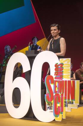 Juliette Binoche bei der Closing Ceremony mit Preisverleihung auf dem 60. Valladolid International Film Festival im Teatro Calderon. Valladolid, 31.10.2015 Juliette Binoche 