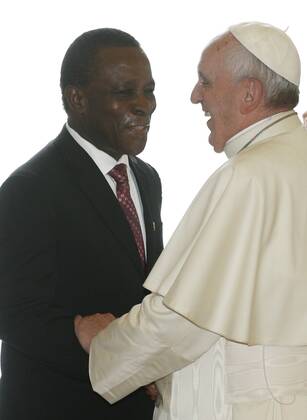 Oct 23, 2014 - Vatican City State (Holy See) - POPE FRANCIS meets Grenada s Prime Minister KEITH MITCHELL at the Vatican. - ZUMAi15