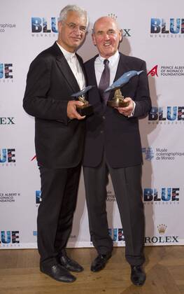 Monaco, Monte Carlo - November 09, 2015: Prizegiving Gala at Blue Monaco 2015, a Global Film Festival and Conservation Summit with Academy Award Winning Filmmaker Louie Psihoyos and Dieter Paulmann from Okeanos Foundation Prizegiving Gala at Blue Monaco 2015, a Global Film Festival and Conservation Summit Blue Monaco Global Filmfestival - Preisverleihung