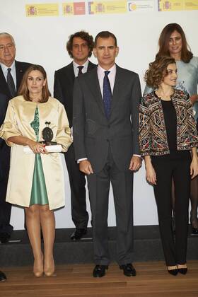 Nov. 12, 2015 - Madrid, Spain - King Felipe VI of Spain, Queen Letizia of Spain attend the acreditations ceremony for honorary Spain Brand Ambassadors at the BBVA Headquarter on November 12, 2015 in Madrid, Spain. Madrid Spain  - ZUMAg15_ Spanisches Königspaar bei Preisverleihung in Madrid
