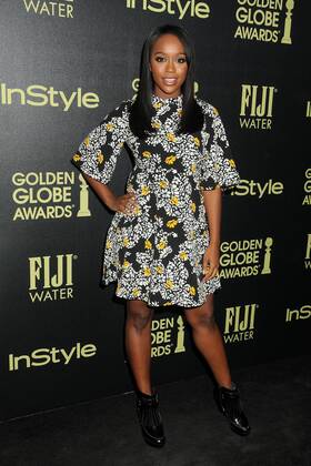 17 November 2015 - West Hollywood, California - Aja Naomi King. Hollywood Foreign Press Association and InStyle Celebrate The 2016 Golden Globe Award Season held at Ysabel.  ByronxPurvis AdMedia