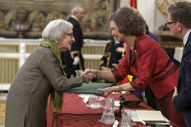 Ida Vitale receives XXIV Reina Sofia Iberoamerican Poetry Award in presence of Queen Sofia of Spain. November 18, 2015.  (2015111811)